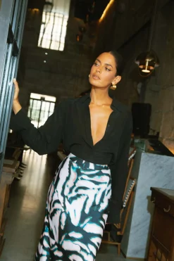 Renzo Skirt In Watercolour Zebra