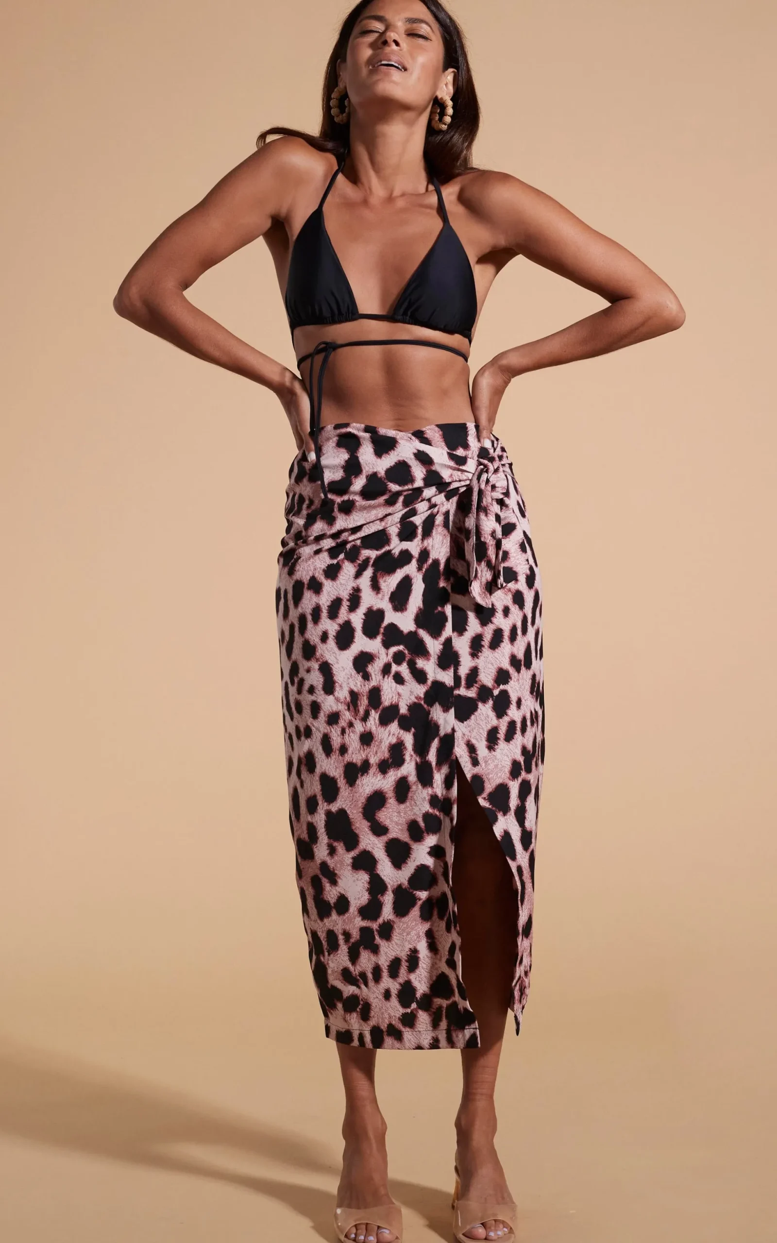 River Skirt In Blush Leopard