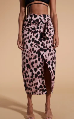 River Skirt In Blush Leopard