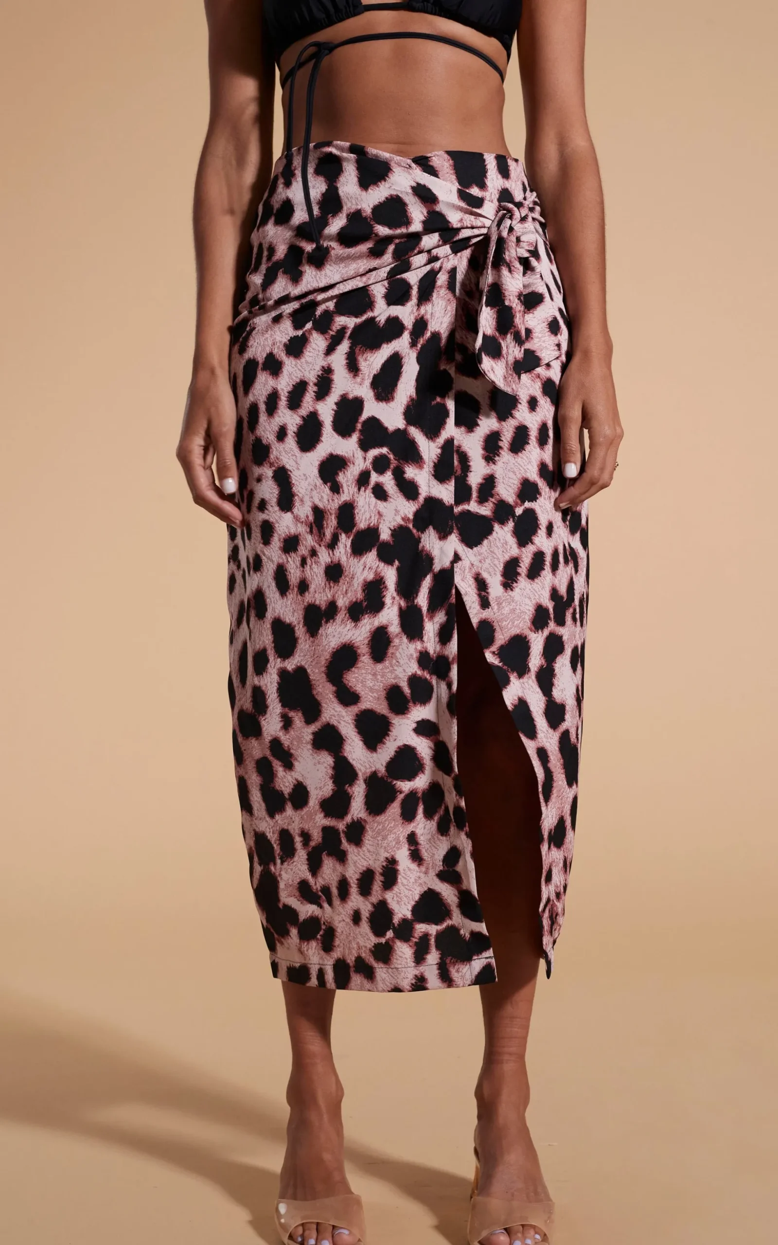 River Skirt In Blush Leopard