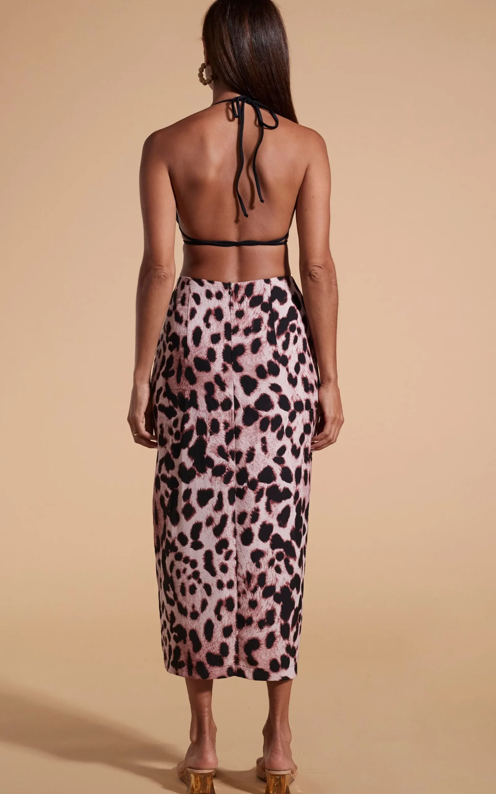 River Skirt In Blush Leopard