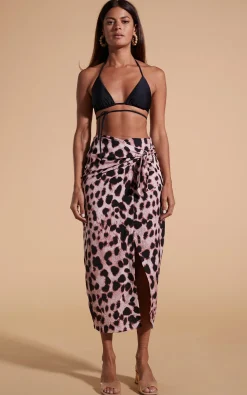 River Skirt In Blush Leopard
