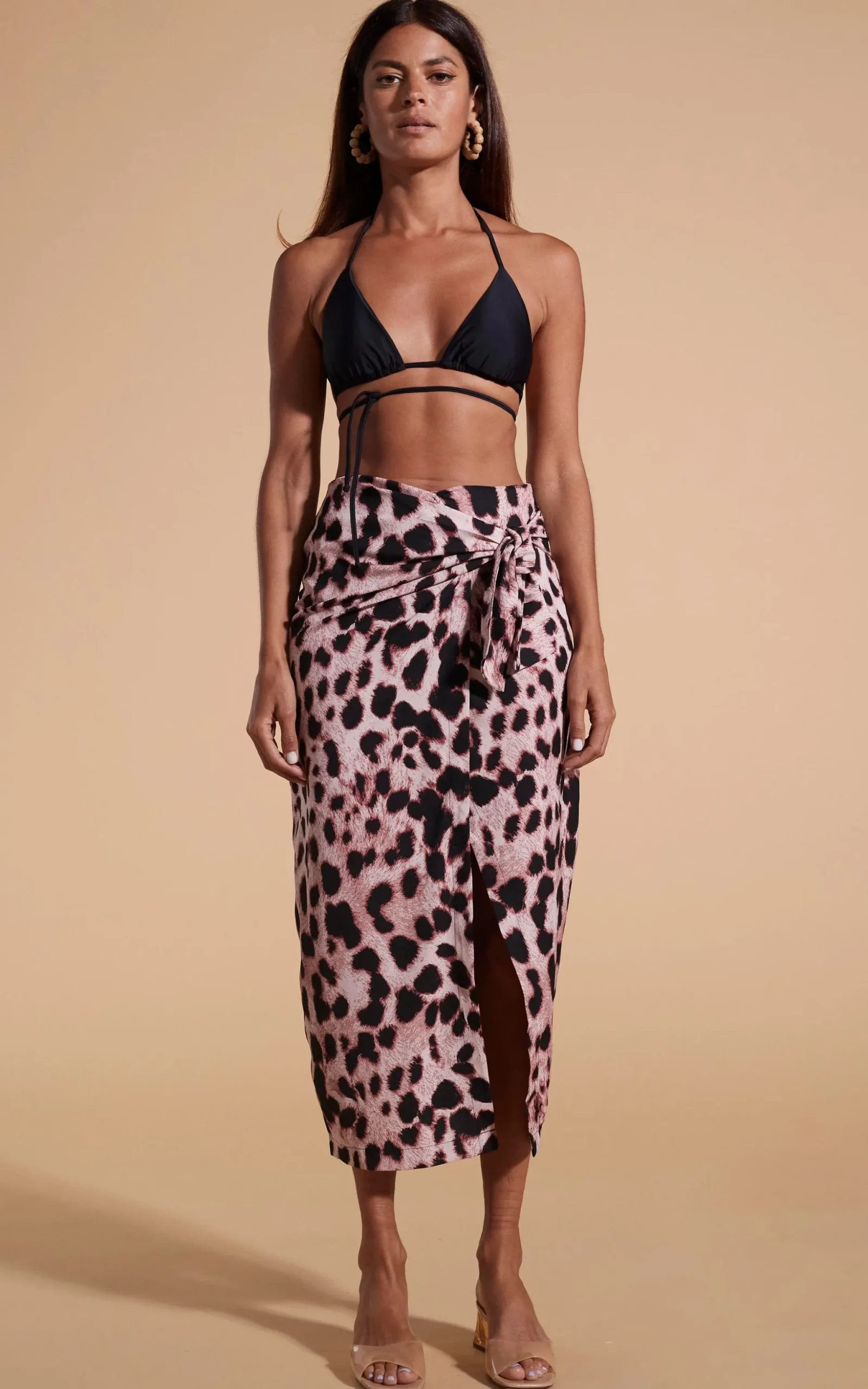 River Skirt In Blush Leopard