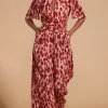 Savannah Jumpsuit In Orange Leopard