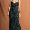 Sienna Midaxi Dress In Abstract Green On Black