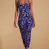 Sienna Midaxi Dress In Lilac Leopard