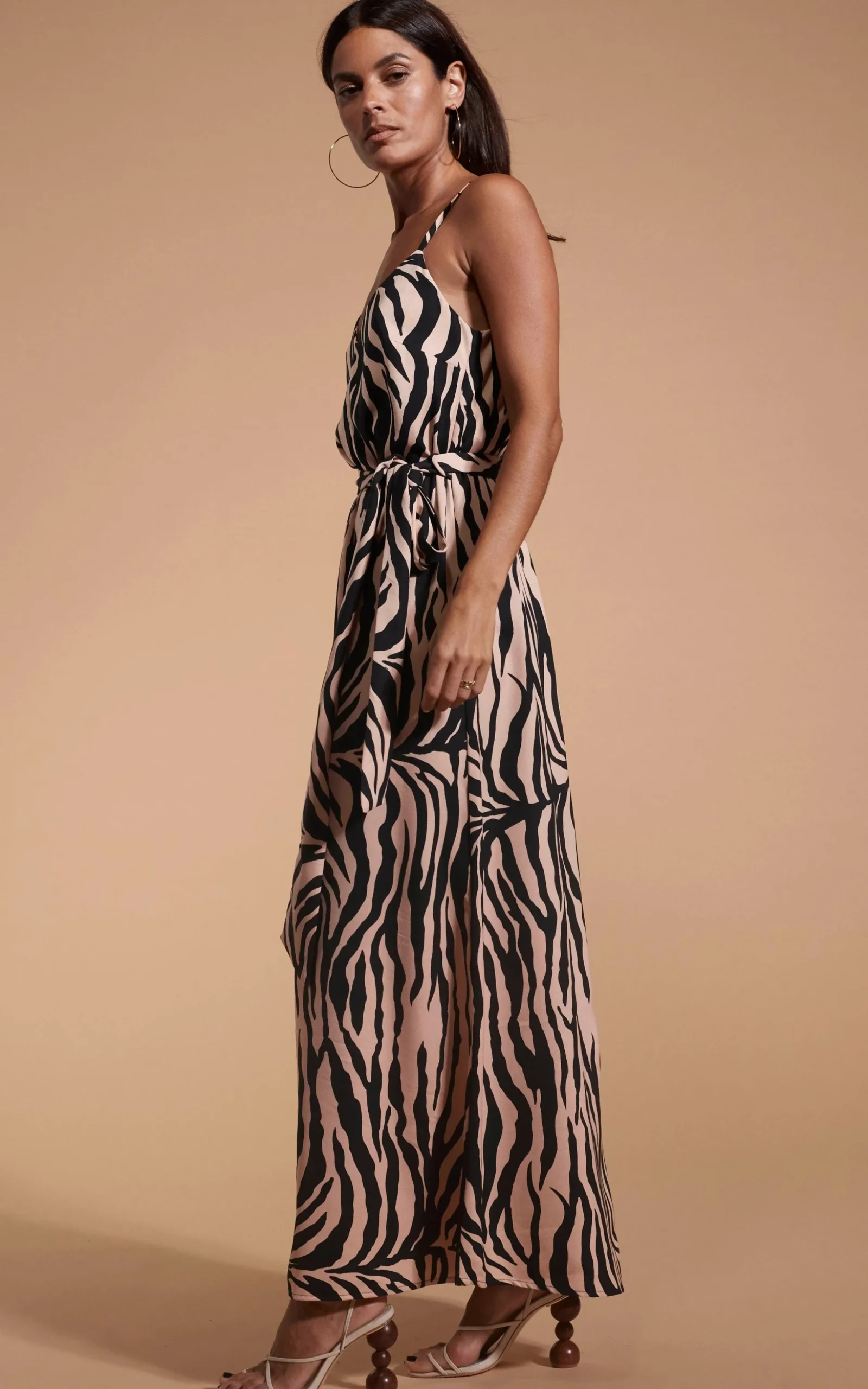 Sookie Slip Dress In Blush Zebra