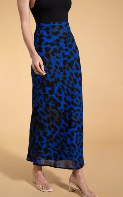 Sophie Skirt In Blue Leopard