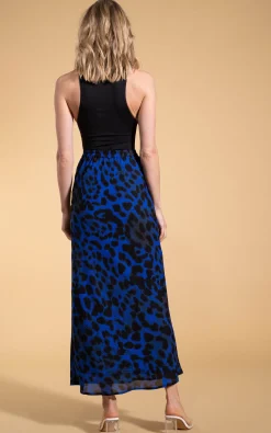 Sophie Skirt In Blue Leopard