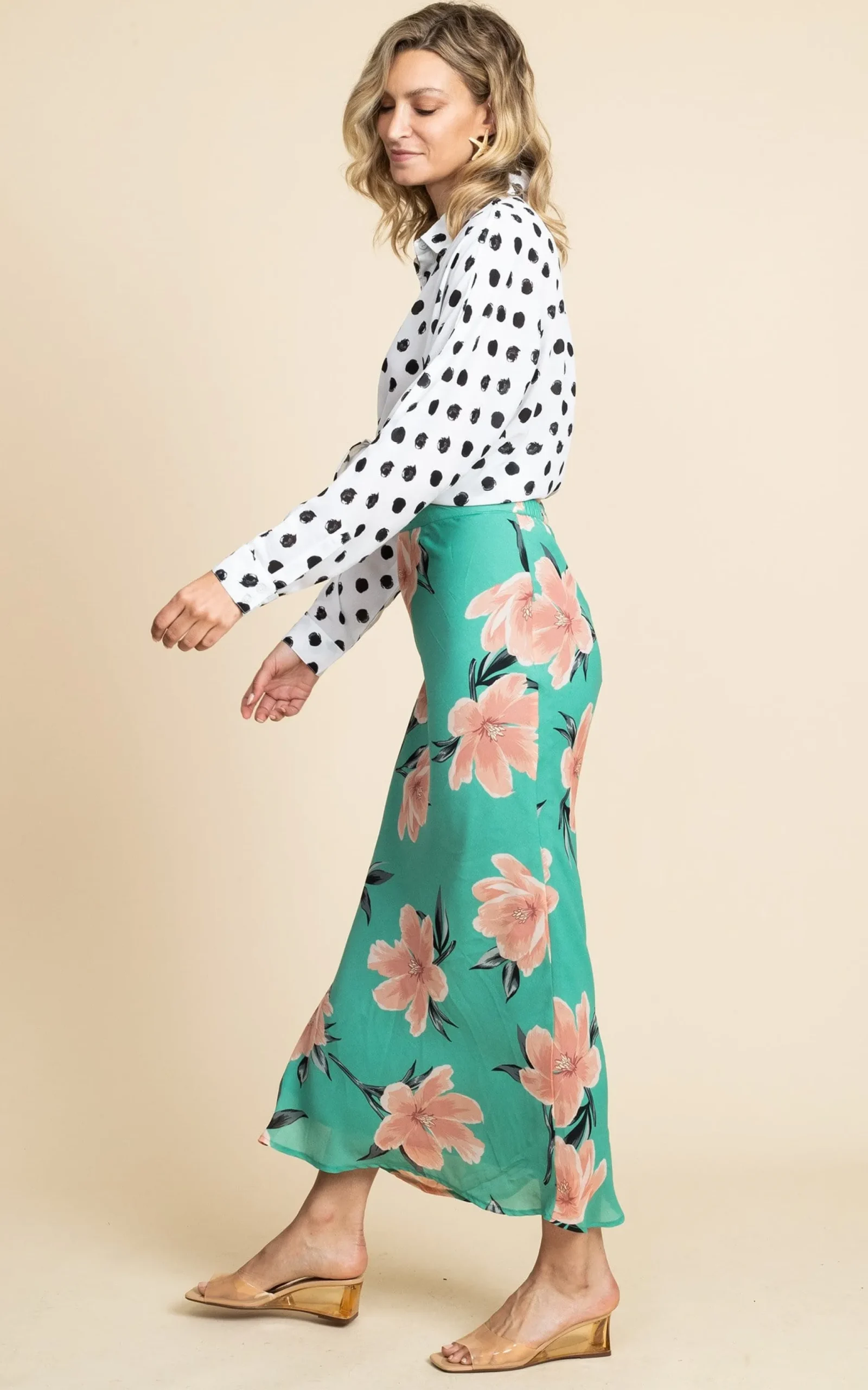 Sophie Skirt In Sage Base Tulip