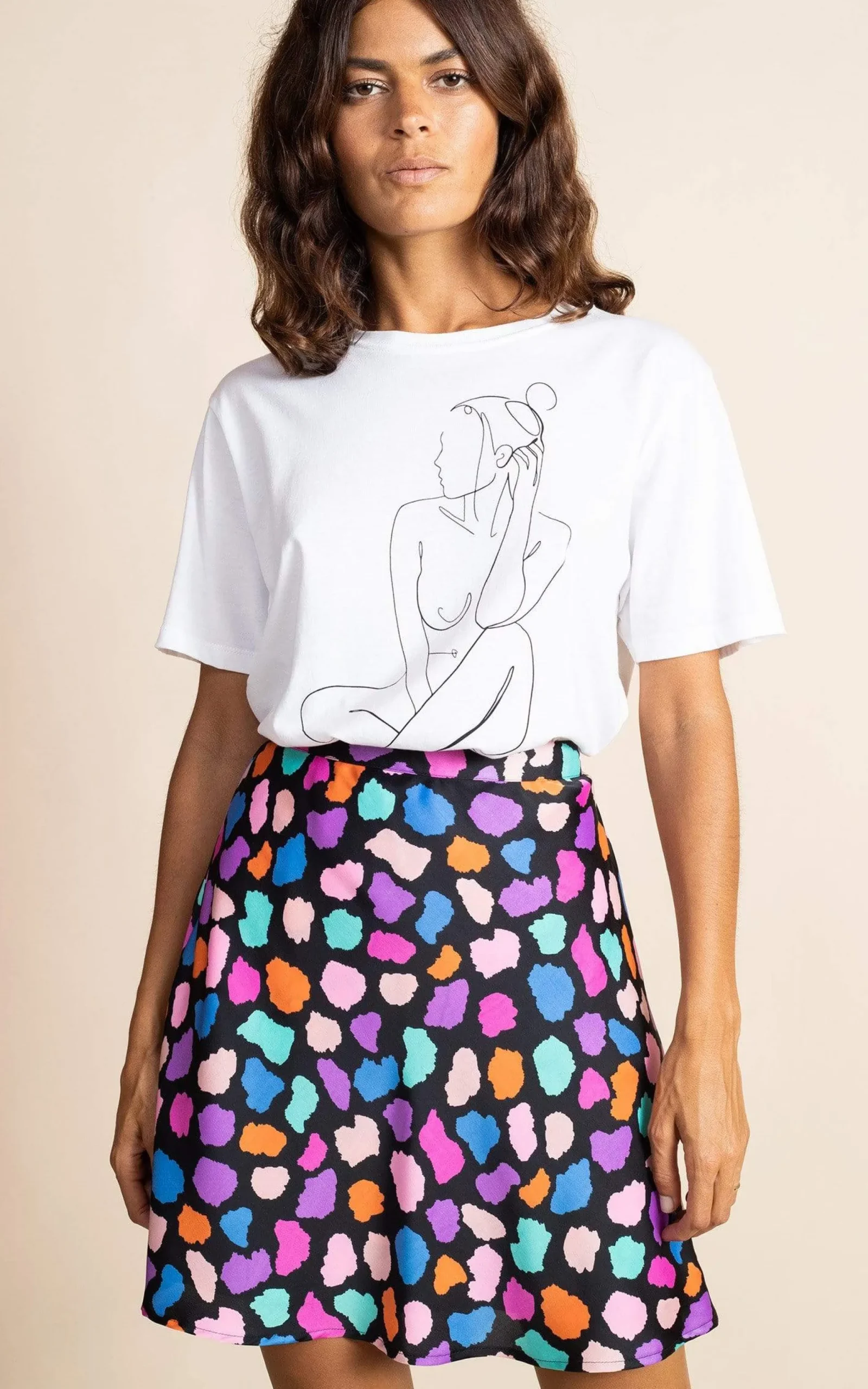 Stevie Mini Skirt In Multi Cloud