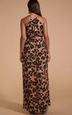 Sunset Dress In Painted Leopard