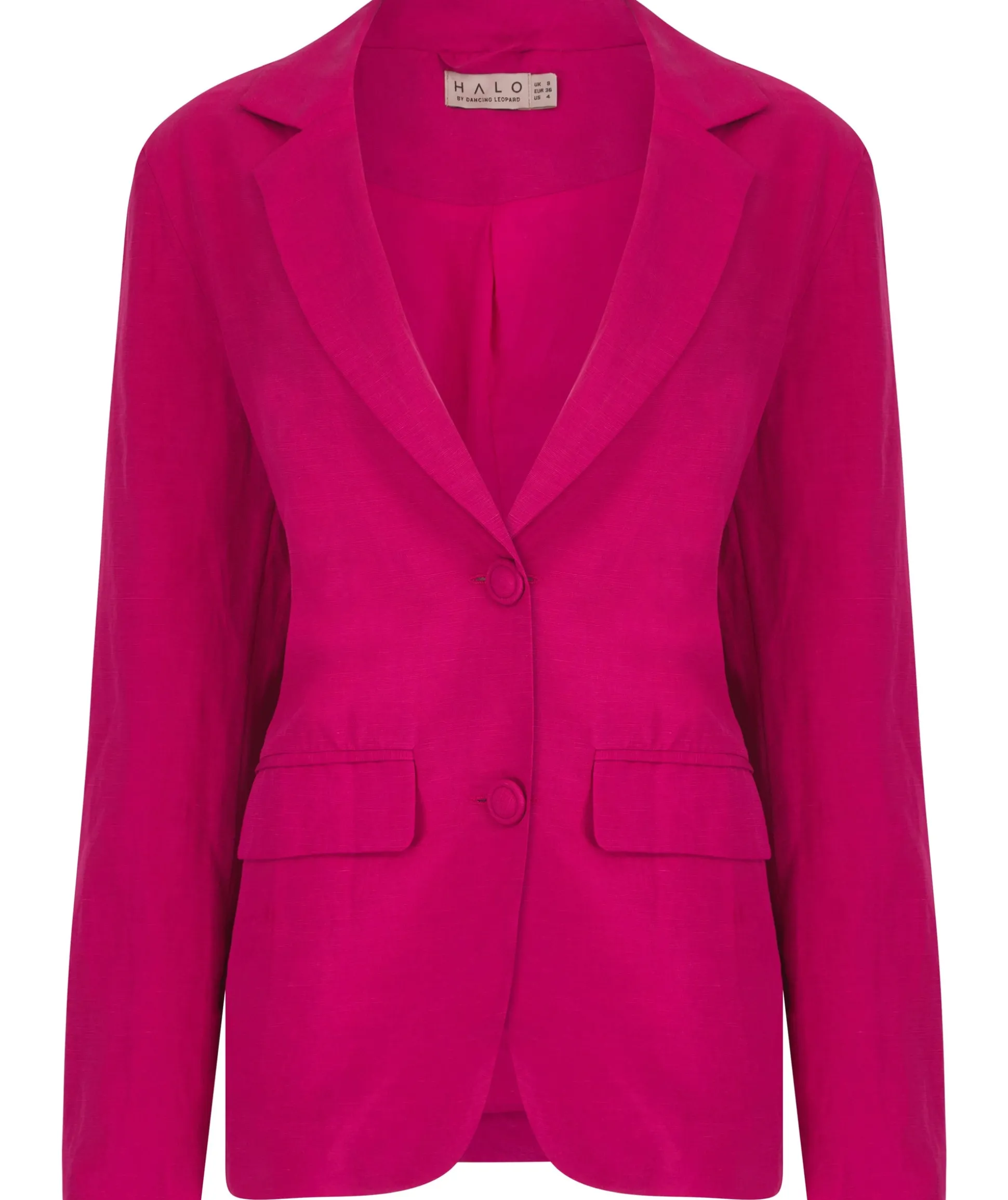 Tatiyana Linen Blazer In Raspberry