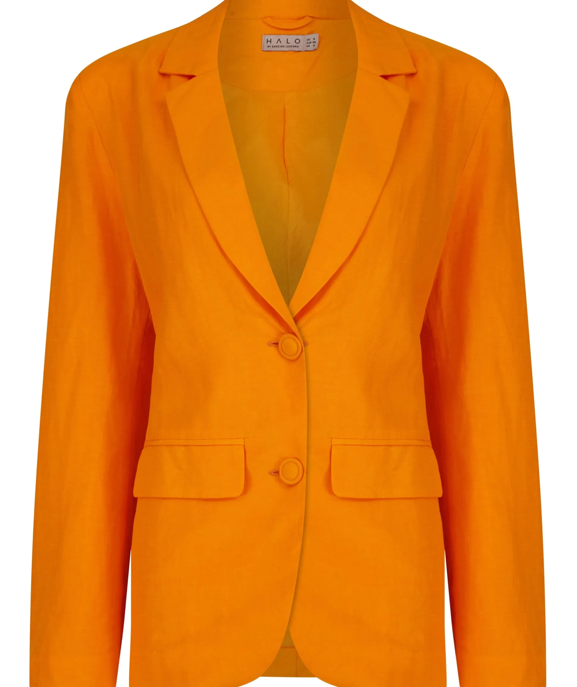 Tatiyana Linen Blazer In Orange
