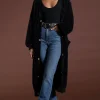 Taylor Longline Cardigan In Black