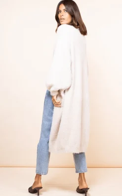 Taylor Longline Cardigan In Sand