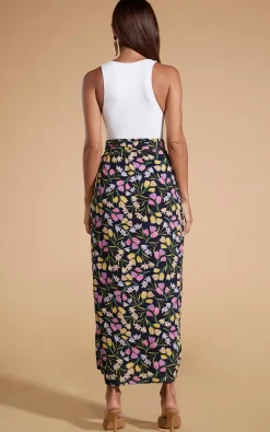 Whitney Maxi Wrap Skirt In Citrus Tulip